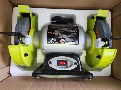 First $80 takes it. I am not looking for any offers. For sale a RYOBI 2.1-Amp 6-inch Bench Grinder W...