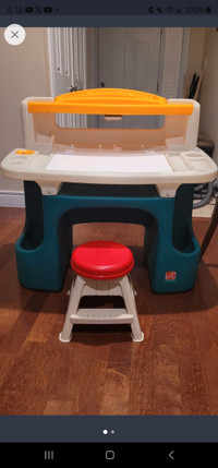 Step 2 kids art desk with stool