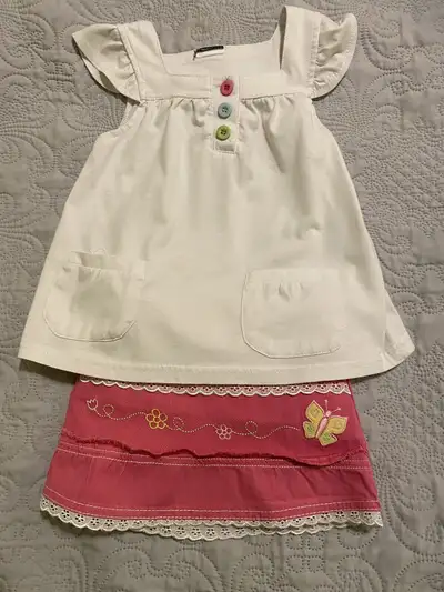 Denim Skirt and Blouse Set, View more