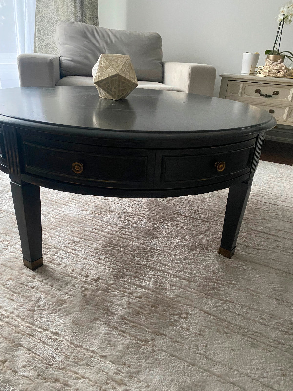 Distressed refinished 36” round solid wood coffee table. in Coffee Tables in Markham / York Region - Image 2