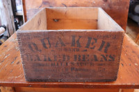 Vintage Wooden Quaker Brand Baked Beans Wooden Crate