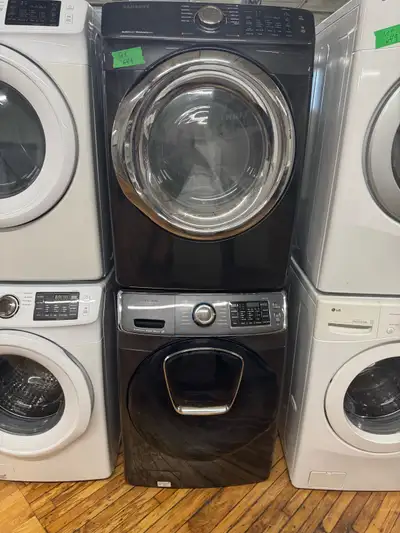  Samsung black stainless steel washer dryer set, View more