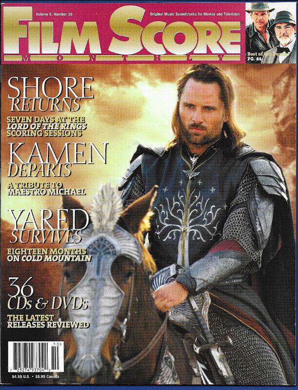 Film Score Vol. 8, #10 (2003) Howard Shore "Lord of the Rings"NM in Magazines in Stratford