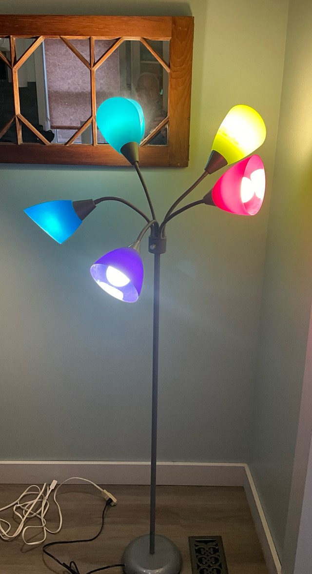 Vibrant Colourful 5-Light Medusa Style Gooseneck Floor Lamp in Indoor Lighting & Fans in Owen Sound - Image 2