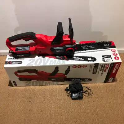 Hyper Tough 20V HT Charge Cordless 10-inch Auto-Oiling Chainsaw (model HT19-401-003-11). Almost new...