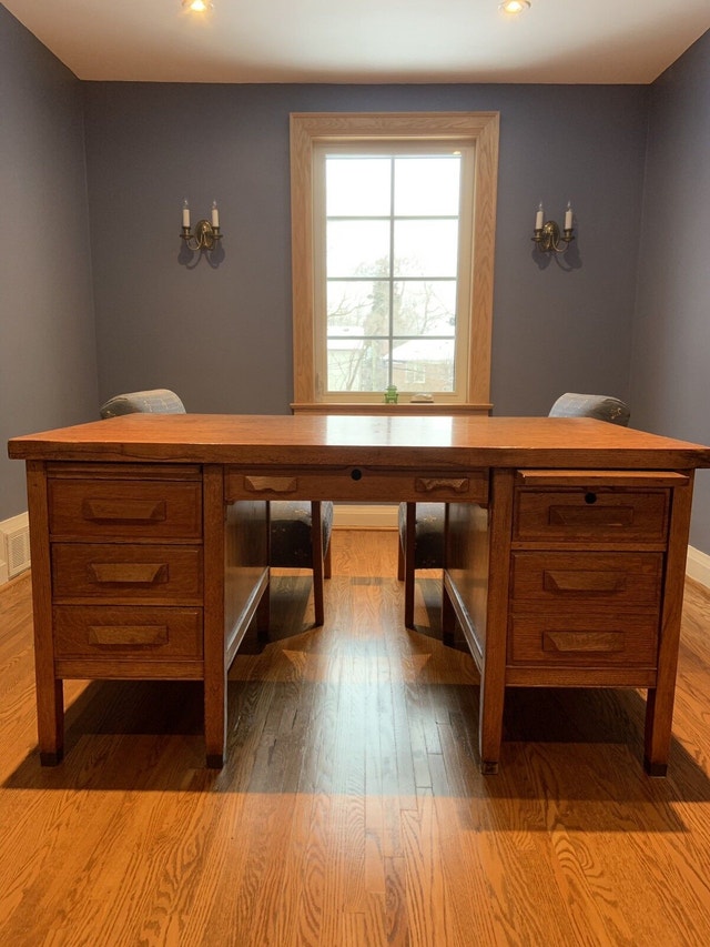 Antique Solid Oak Desk Vintage circa 1940s Desks City of Toronto