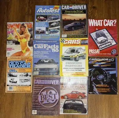 Mid-80's Vintage Automotive Magazine lot:  Consumer’s Guide 1985 Auto Test report 160 pgs.,  Car F...