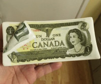 Vintage Canadian Canada Un One1 Dollar Bill Stack Piggy Bank...
