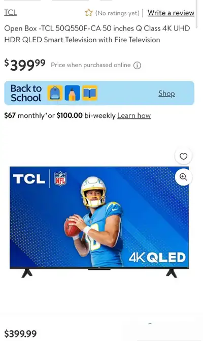 TCL 50 & 55" Q550F Q5-Class 4K UHD HDR QLED Fire TV Smart TV, View more