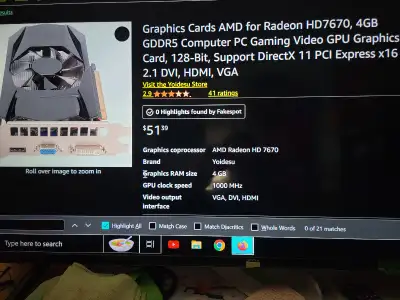 19$ NEW made in 2024 VIDEO CARD AMD RADIAN HD7670 4GB DDR5 but likely a older version but unused 15$...
