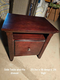 Side Table with filing drawer