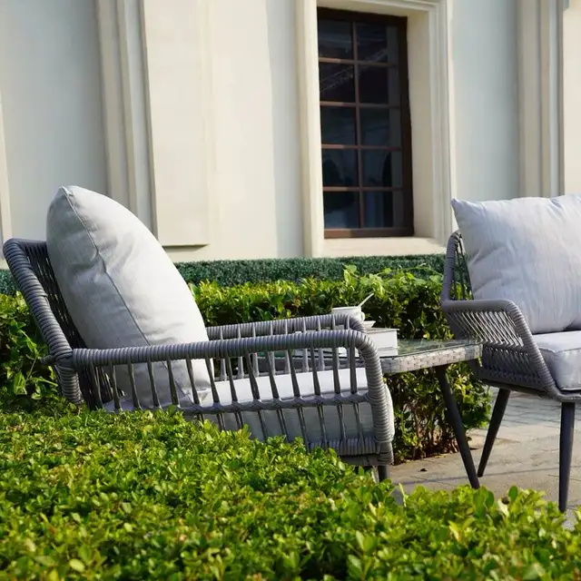 3 Piece Patio Furniture Set Small Outdoor Wicker Rattan Front Po in Patio & Garden Furniture in Markham / York Region - Image 3