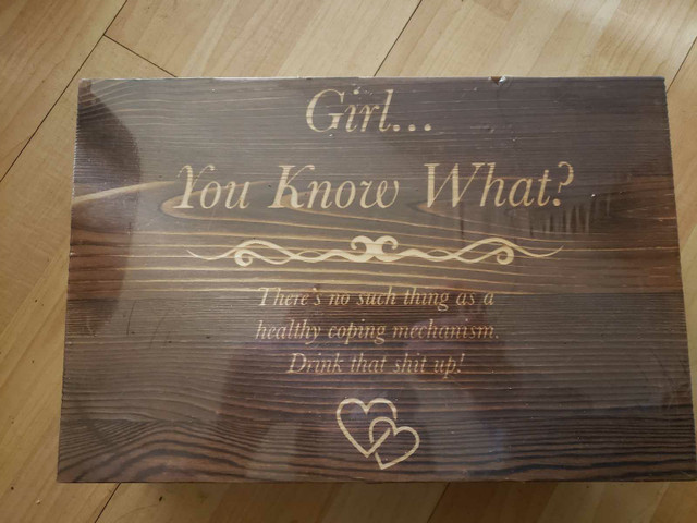 wooden box with Anniversary wine cups in Other in Leamington