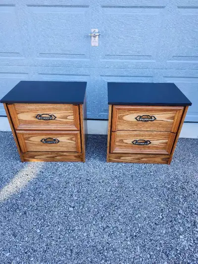 ***Pair of Wooden Two Drawer Nightstands***, View more
