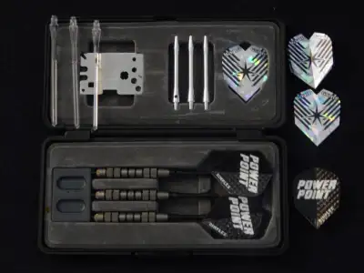Harrows Dart Technology Power Point Dart Set Dual Action - Barrel Rotation - 80% Tungsten - Set of t...