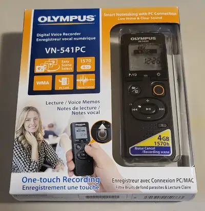 Brand New Olympus VN-541PC 4GB Digital Voice Recorder - Black, View more