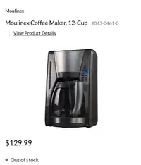 Moulinex Coffee Machine for Sale 