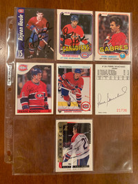 Montreal Canadiens autographed hockey cards