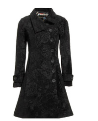 New Desigual Audry black winter princess coat women XS 0-2