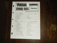 Yamaha TW 433 F  Snowmobile Service Data Booklet
