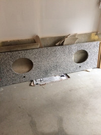 80" Granite Washroom Double Sink Countertop