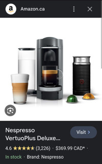 Nespresso VertuoPlus deluxe coffee machine