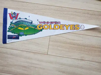 21 11 18 StcGP Vintage Canwest Global Park GOLDEYES Pennant Selling 23 ½” Goldeyes Baseball Pennant....