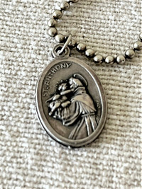 NECKLACE RELIGIOUS ST ANTHONY - METAL- VINTAGE