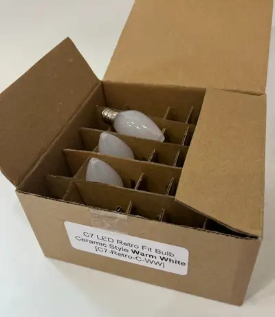 C7 Warm White Dimmable LED Light Bulbs, three of them, View more