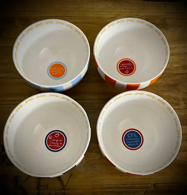 Popcorn Emergency Kit • Serving Bowl Plus 4 Fun Striped Bowls in Kitchen & Dining Wares in Kitchener / Waterloo - Image 10