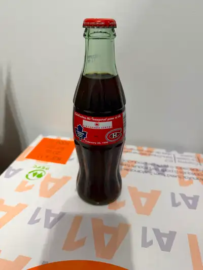 Coca Cola coke commemorative maple leafs Canadians glass bottle, View more