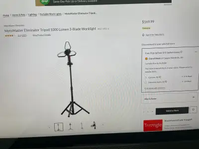 MotoMaster Eliminator Tripod 3Blade Worklight, View more