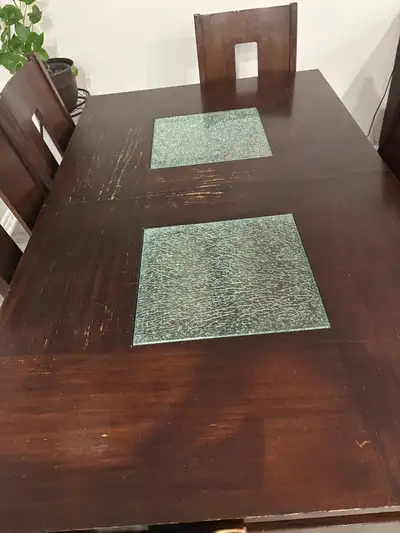 7-Piece Solid Wood Extendable Dining Table Set with 6 Chairs, View more