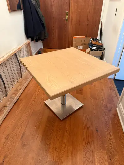 Wood Table and metal base, View more