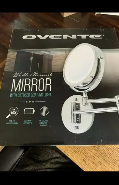 Ovente Wall Mount Mirror Diffused LED Ring Light, , View more