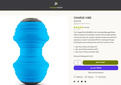 BNIB Trigger Point Charge Vibe Vibrating Foam Roller, View more