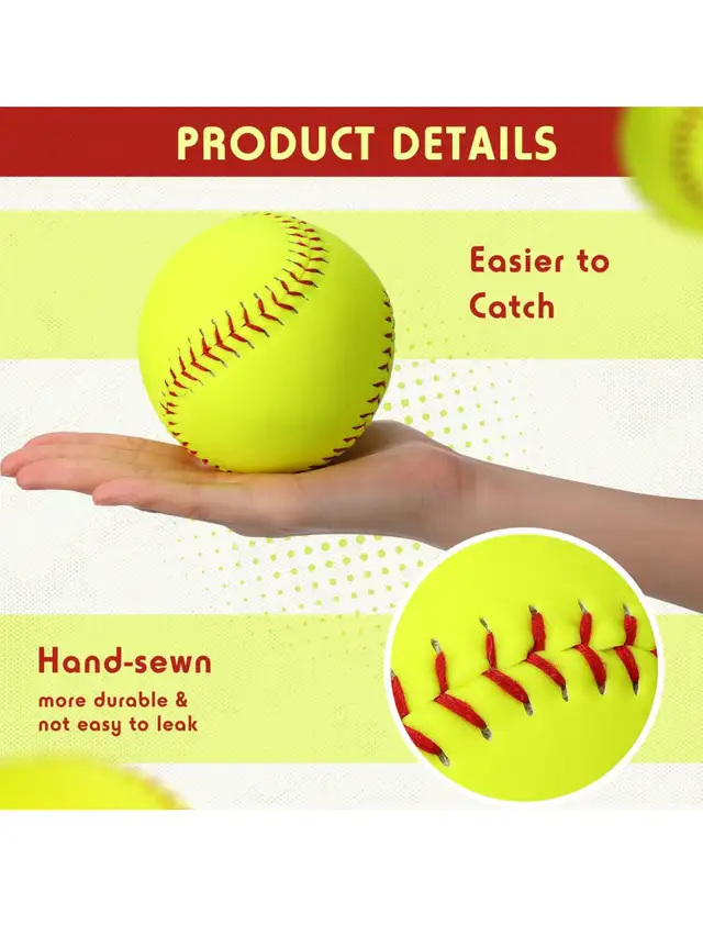 Lewtemi 18 Pack Yellow Sports Practice Softballs Official Size a in Baseball & Softball in Hamilton - Image 4