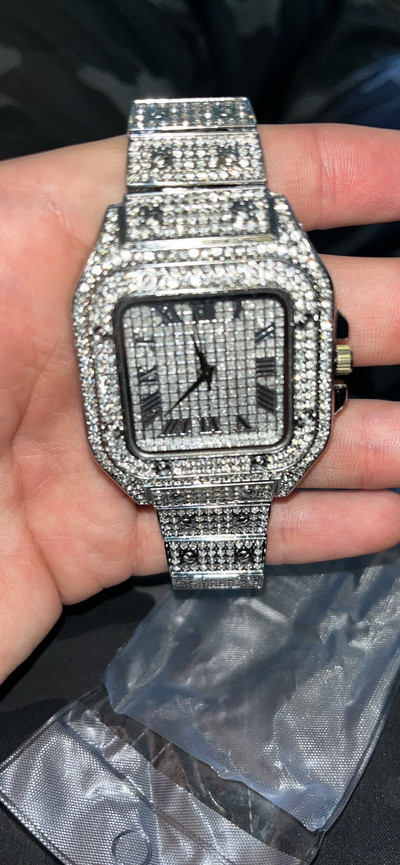 Stainless Steel moissanite diamond watch 40mm