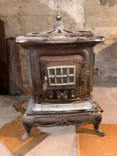Vintage Cast Iron Woodstove to give - just take it away!, View more