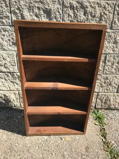 VINTAGE LARGE TRUNK LID MADE INTO A SHELVING UNIT VERY UNIQUE, View more
