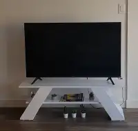 White TV Stand for up to 55" TVs - Moving Sale!