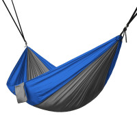 Portable 2 Person Hammock Rope Hanging Swing Fabric Camping Bed