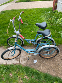 2 Raleigh folding city bikes in need of tlc