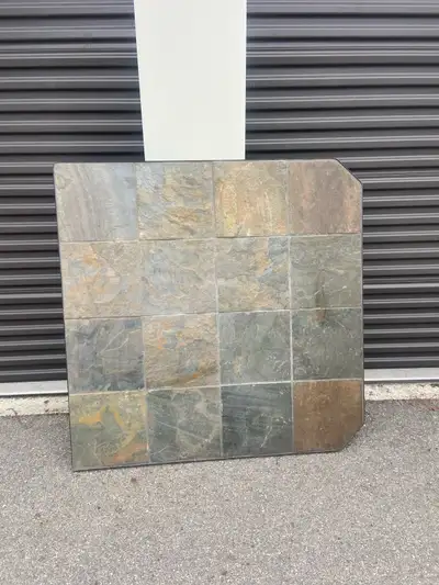 Beautiful slate hearth 49”x 49” Located in Dundas