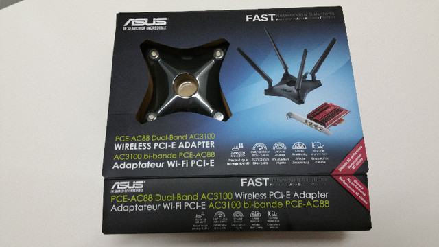 ASUS PCI-E-AC88 4x4 802.11ac Wifi AC3100 PCIe adapter in Networking in Kitchener / Waterloo