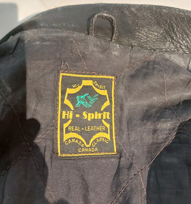Leather bike Jacket. Mens. Black. High Spirit in Men's in Oakville / Halton Region - Image 3