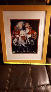 Gary Roberts signed framed NHL print with COA Toronto Calgary