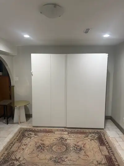 IKEA PAX two door sliding closet wardrobe with shelves and rods for hangers. In good condition. Need...
