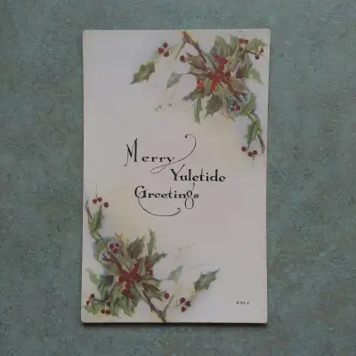 Antique Christmas Merry Yuletide Greetings Postcard, View more