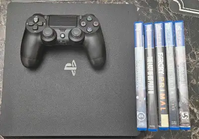 250$ for PS4 console+ new controller + 5 games. EXCELLENT CONDITION!!!